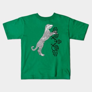 Rampant Celtic Knotwork Irish Wolfhound Kids T-Shirt